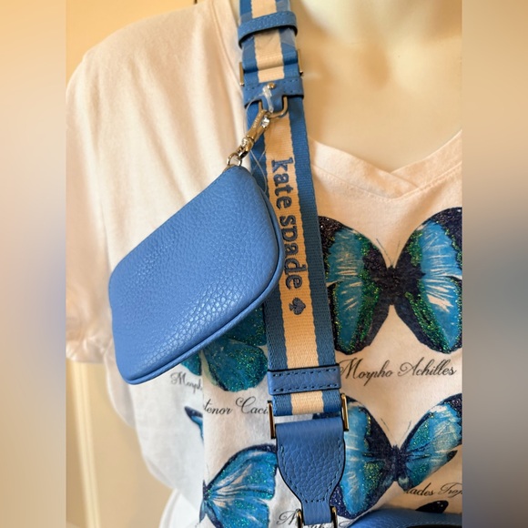 NWT, Kate Spade Blue Crossbody Bag with coin purse - Picture 2 of 5
